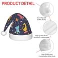 thumbnail image 4 of Haiem Cartoon Dinosaur Pattern Santa Hat Confortable Velvet Christmas Hat for Christmas Party Favors Fit for Adults and Kids, 4 of 6