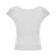 thumbnail image 5 of Dealovy Going out Tops for Women Short Sleeve Crewneck T Shirts Stretchy Slim Fitted Solid Basic Tees, 5 of 7