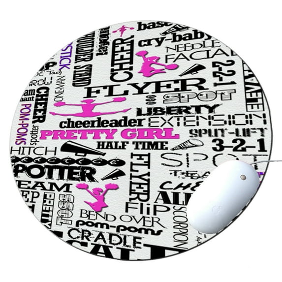 KuzmarK Round Mousepad / Hot Pad / Trivet - Cheerleader Cheers