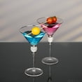 thumbnail image 3 of 4 Piece Premium Clear Stem Crystal Martini Glasses with Gold Rim and Diamond-like Rhinestones, Elegant 10oz Glassware Set for Cosmopolitan, Vodka, Gin and Other Cocktails, Fancy Manhattan Drinkware, 3 of 7