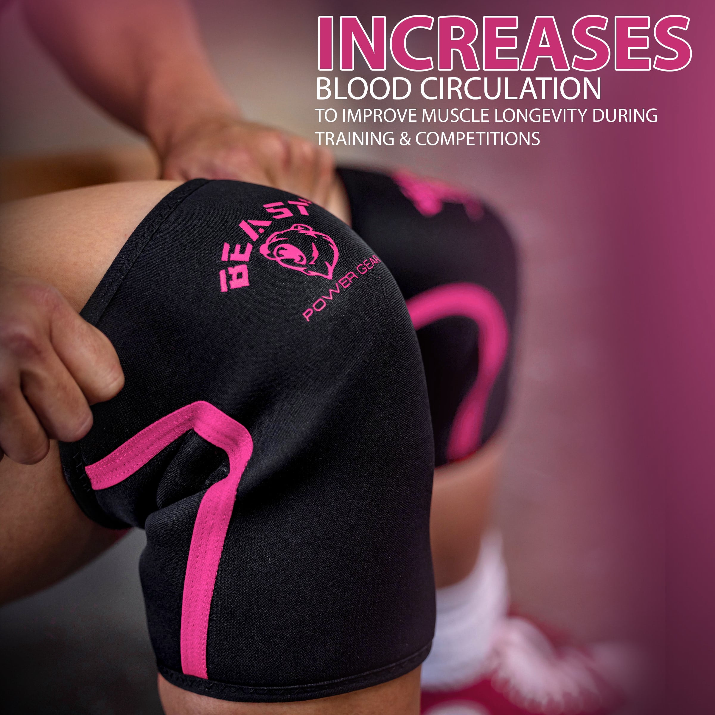 Neoprene Compression Knee Sleeves 7MM (Pair) Enhanced Knee Support in Squats Powerlifting Weightlifting and Wrestling – Unisex