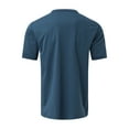 thumbnail image 4 of PMVFHDE Men T Shirts Summer Fashion Daily Casual Button Placket Short Sleeve Crew Neck Soft Blouse Comfortable Top, 4 of 5