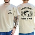 thumbnail image 3 of Jesus Made Me a Fisherman Shirt – I Catch He Cleans – Christian Fishing T-Shirt – Bible Verse Shirt for Men – Front and Back Print Tee, 3 of 7