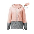 thumbnail image 5 of Alsol Lamesa Raincoats for Women Color Block Waterproof Lightweight Rain Jackets Windbreaker Packable Outdoor Hiking Hooded Jacket, 5 of 6