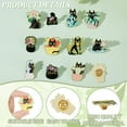 thumbnail image 4 of 12 Styles Black Cat Plant Enamel Pins Potted Cat Alloy Brooch Set Metal Animal Brooches Mixed Color Lapel Pins Mini Cartoon Pins for Women Men Bags Jackets Clothes Backpack Decoration, 4 of 6