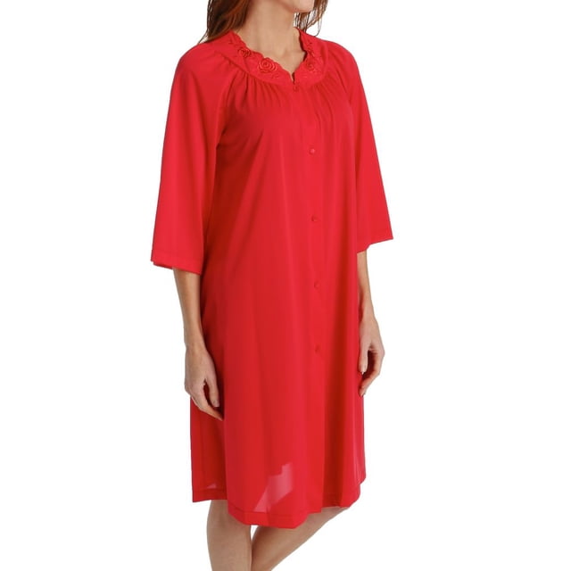 Manteau à Empiècement Brodé pour Femmes Shadowline 77280 Petals (Rouge 3X)