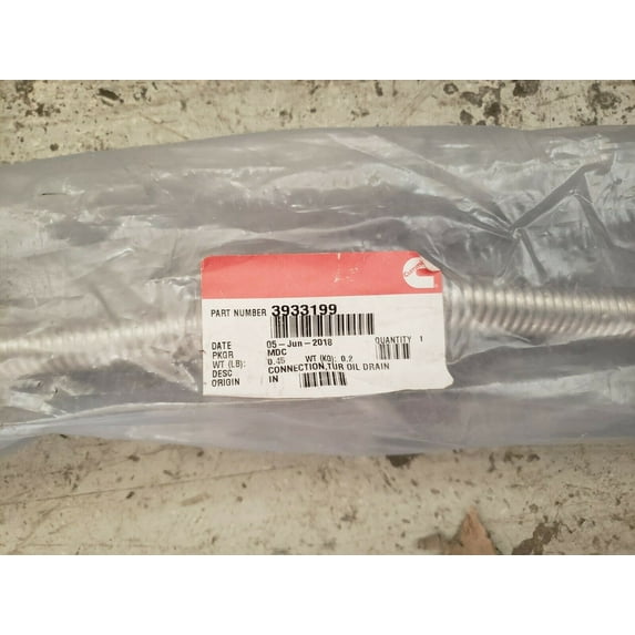 GENUINE OEM Cummins CONNECTION, TUR OIL DRAIN 3933199