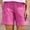 Hot Pink, variant on Cotton Linen Shorts for Women Casual 7 Inch Inseam Shorts Summer Elastic Waist Short Vacation Beach Outfits with Pockets