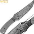 thumbnail image 1 of White Deer Damascus Blank Knife Full Tang Rain Drop Pattern Welded Skinner Blade, 1 of 3