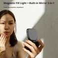 thumbnail image 3 of relayinert Magnetic Rotating Ring Light Mirrored Rotation Three-Level Operation, Compatible With Smartphones, Lighting Makeup Black Three color temperat, 3 of 6
