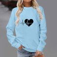 thumbnail image 2 of Besolor Womens Fall Spring Sweatshirt Heart Printed Crewneck Long Sleeve Tops Casual Loose Plus Size Pullover Blouse, 2 of 4