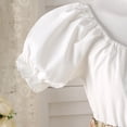 thumbnail image 3 of Girls Renaissance Corset Dress Puff Sleeve Peasant Medieval Dresses Ruffle Cute Elegant Party Outfits White, Size 8 Y, 3 of 7