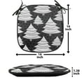 thumbnail image 5 of Christmas Chair Seating Cushion, Monochrome Print of Repeating Ornate Trees on a Backdrop with Polka Dots, Soft Seat Pads for Office with Anti-slip Backing, 16"x16", Charcoal Grey White, by Ambesonne, 5 of 7