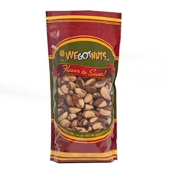 We Got Nuts Raw Unsalted Brazil Nuts, Whole Shelled Snack Nuts, Kosher, 1 lb, 16 oz, Resealable Pouch