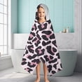 thumbnail image 6 of Pink and Black Of Leopard Print Hooded Bath Towel，60"x35" for Ages 3 To 12 Kids, Quick Dry Lightweight Soft Microfiber Hood Beach Towel Cover Up for Kids, 6 of 7