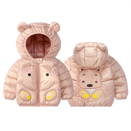 

Aompmsdx Kids Toddler Baby Girls Boys Autumn Winter Warm Thick Padded Long Sleeve Hooded Jacket Coat Clotheshello Kitty