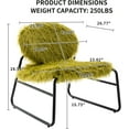 thumbnail image 2 of Plush Upholstered Accent Chair, Modern Industrial Style Armless Chair with Metal Frame, Leisure Single Sofa Chair, Reading Chair for Living Room (Olive), 2 of 14