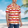 thumbnail image 3 of Susaid Red Lobster Print Short Sleeve Shirts Button Down Casual Shirts Summer Beach Aloha Button Down Short Sleeve for Men ,Large, 3 of 7