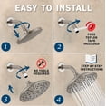 thumbnail image 5 of Aqua Elegante Rainfall Shower Head for Overhead Luxury Rain Showers - 2.5 GPM - Brushed Nickel, 5 of 8