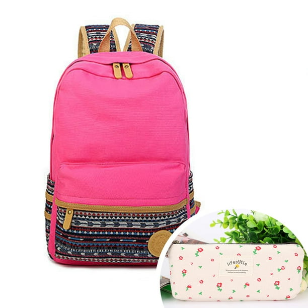 Coastacloud Canvas School Bag Backpack, Fashionable Canvas Zip