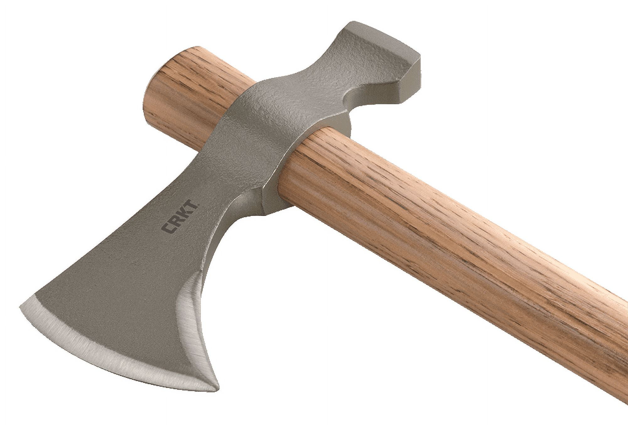 CRKT Woods Chogan T-Hawk Outdoor Survival Tomahawk: 1055 Carbon Steel Plain Edge Blade, Tennessee Hickory Handle, 2730
