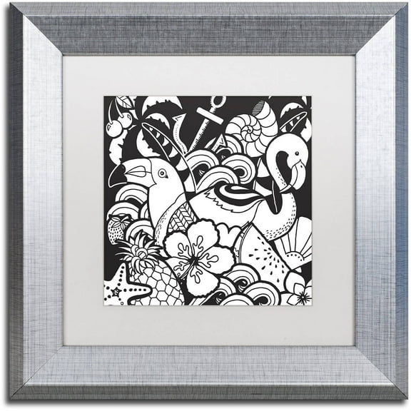 Trademark Fine Art "Island Fun" Canvas Art by Hello Angel, White Matte, Silver Frame