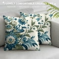 thumbnail image 3 of Leisuo Home Decor Pillow Cases Blue Watercolor Hibiscus Flowers Iris and Bird,Cushion Cover Oblong Rectangle for Men Women for Sofa Bedroom Livingroom, 3 of 5