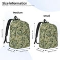 thumbnail image 3 of Bixox Tropical Plants Green Printing Canvas Backpack Lightweight Casual Travel Backpack School Backpack Fits 15.6 Inch Notebook, 3 of 5