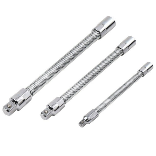 3 uds barra de extensión flexible flexible 1/4 3/8 1/2 llaves de tubo herramientas de mano con cabezal de transmisión varilla de extensión de shamjiam Barra de extensión flexible