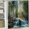 thumbnail image 6 of Orinice Fog forest shower curtain waterfall scenery rainforest jungle spring green pine fog landscape summer nature theme polyester fabric bathroom decoration 36x72, 6 of 7