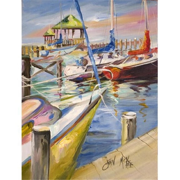 Boat Docks Sailboats Flag Canvas House Size