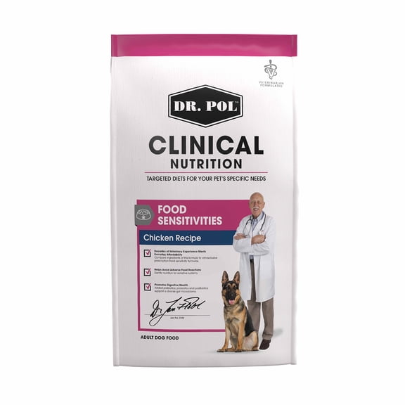 Dr. Pol® Clinical Food Sensitivities Hydrolyzed Chicken Recipe – Hypoallergenic Adult Dog Food, 24 lb Bag