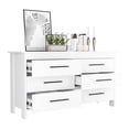 thumbnail image 3 of Superior 6 Drawer Double Cabinet In White - Modern, Particle Board Fill Modern Dresser Board, Quality Finish, 3 of 4