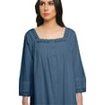 thumbnail image 3 of Moomaya WoMen's Solid Long Sleeve Square Neck Cotton Sleepwear Gown, 3 of 6