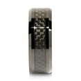 thumbnail image 3 of 8mm Tungsten Carbide Ring Carbon Fiber Inlay Black Plated Wedding Band Size 6-16 (Tungsten, 15.5), 3 of 6