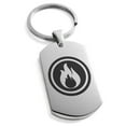 thumbnail image 1 of Stainless Steel Fire Element Rune Engraved Dog Tag Keychain Keyring, 1 of 1