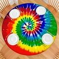 thumbnail image 2 of Colorful Tie Dye Pattern Round Fitted Tablecloth with Elastic Edge,Dining Table Cover Waterproof,Outdoor Round Tablecloth for Camping,Dining,Indoor and Outdoor, 2 of 7