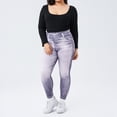 thumbnail image 2 of AURA Womens Two Piece Knit Set Square Neck Long Sleeve Crop Top And Mid Waist Skinny Shorts Plus Size, 2 of 5