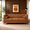 Brown + 3 Seat + American Design, variant on ChenyueFurn 78.5" Faux Leather 3-Seater Sofa with Gold Legs,Black