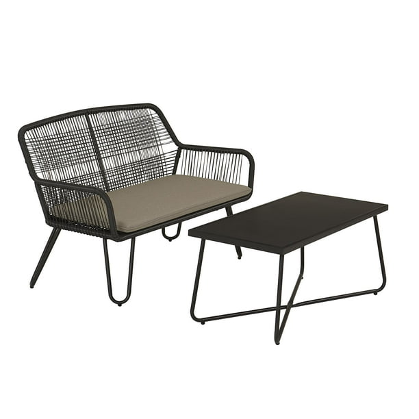 Novogratz Poolside Collection, Marli Outdoor Loveseat and Coffee Table