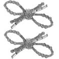thumbnail image 1 of 1 Pair Crystal Bow Shoe Buckle with Rhinestone Clips for Wedding Prom or Banquet, 1 of 9