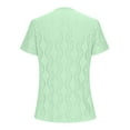thumbnail image 5 of Munlar Peplum Spring Tops for Women Trendy Army Green Shirts V-Neck Hollow out Solid Color Loose Short Sleeve Blouses 2XL, 5 of 6