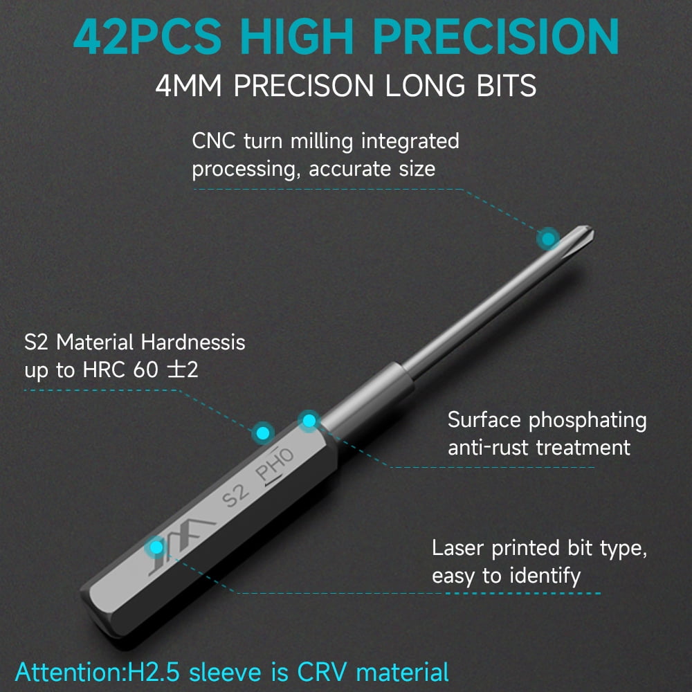 TOPTENG Precision Screwdriver Set 60-Pieces Hobby and Repair Set DIY PC Phone Hardware Electronic Devices Repair Watch Portable Compact 4mm Bits Slim Rotating Screwdriver Tweezers