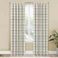 thumbnail image 2 of (2 pack) Mainstays Farmhouse Light Filtering Rod Pocket Curtain Panel, Set of 2, Beige Plaid, 38" x 84", 2 of 11