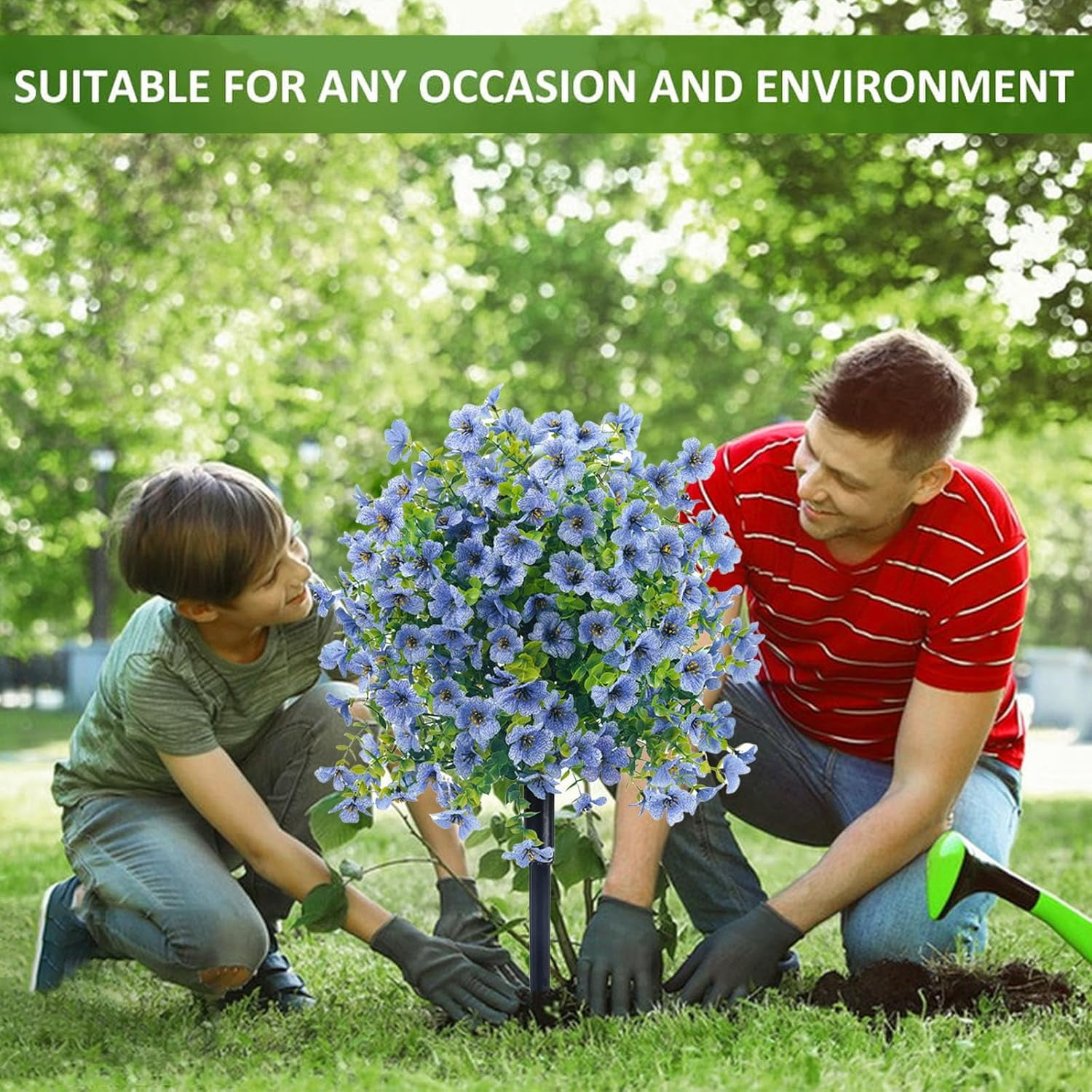 23in Artificial Violet Ball Topiary Trees with Ground Spikes, 1 Pack Fake Artificial Bushes Plants,Faux Artificial Shrubs Tree for Indoor Outdoor Front Porch Decor (MC)