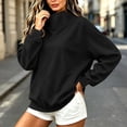 thumbnail image 4 of Sevevn Womens Mock Neck Sweatshirts Oversized Pullover Fall Outfits Fashion Clothes Long Sleeve Tops Black S, 4 of 9