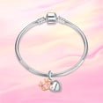 thumbnail image 2 of 925 Sterling Silver Charm for Bracelets Two Tone My Queen Dangle Charms Women Bracelet Charm, 2 of 6