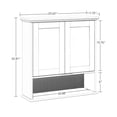 thumbnail image 5 of RiverRidge Shorewood Two-Door Bathroom and Laundry Rattan Wall Mount Storage Medicine Cabinet with Open and Adjustable Shelf - White, 5 of 6