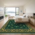 thumbnail image 3 of ODIKA 3'x5' Machine Washable Non-Slip Area Rug, Dark Green Insect Motif High Traffic Rug, Green, 915762, 3 of 7