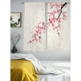 thumbnail image 3 of Sheer Curtains 72 Inches Long 2 Panels, Cherry Blossoms Country Pink Flower Rod Pocket Curtain Voile Draperies, Retro Linen Light Filtering Window Treatment for Living Room Kitchen Bedroom, 3 of 8